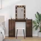 vidaXL Kaptafel met LED Verlichting Bruin Eik 102x33x135 cm, Verzenden, Nieuw