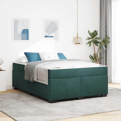 vidaXL Bedframe met matras met matras Donkergroen 160 x 200, Huis en Inrichting, Slaapkamer | Bedden, Nieuw, Verzenden