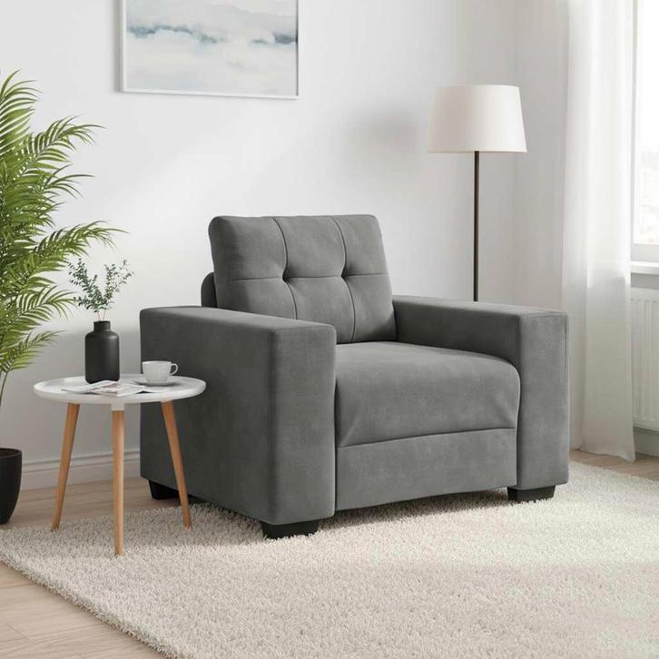 vidaXL Fauteuil 60 cm fluweel donkergrijs, Huis en Inrichting, Zetels | Zetels, Nieuw, Verzenden