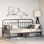vidaXL Ligbed Frame met Uitschuifbed Zwart 100x200 cm Staal, Huis en Inrichting, Slaapkamer | Bedden, Verzenden, Nieuw