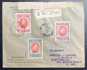 België 1917/1918 - Albert I in medaillon op aangetekende