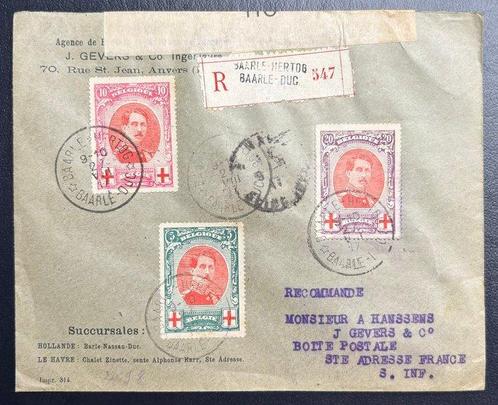 België 1917/1918 - Albert I in medaillon op aangetekende, Postzegels en Munten, Postzegels | Europa | België