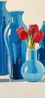 Antonio Perotti - Still Life Vasi in vetro opalino, Antiek en Kunst