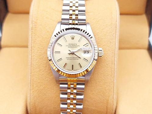 Rolex Lady-Datejust Ref. 69173 Year 1986 (Box & Papers), Handtassen en Accessoires, Horloges | Dames, Goud, Zo goed als nieuw