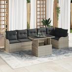 vidaXL 7-delige Tuin Sofa Set met Kussens in Lichtgrijs van, Verzenden, Nieuw