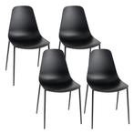 2dekans | Coast Set van 4 Moderne Eetkamerstoelen Zwart 52,5, Ophalen of Verzenden, Nieuw