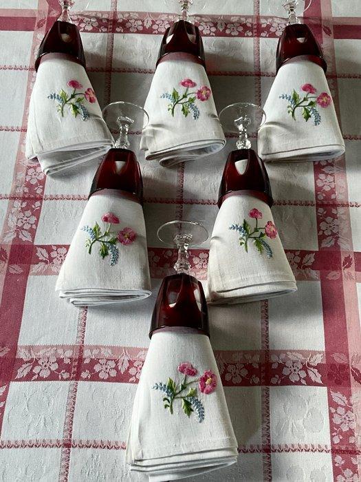 6 linnen servetten uit het begin van de 20e eeuw met met de, Antiek en Kunst, Antiek | Tapijten, Tafelkleden en Textiel