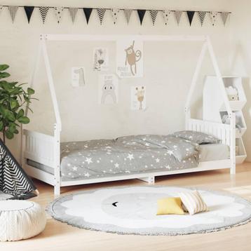 vidaXL Kinderbedframe 80x200 cm massief grenenhout wit beschikbaar voor biedingen