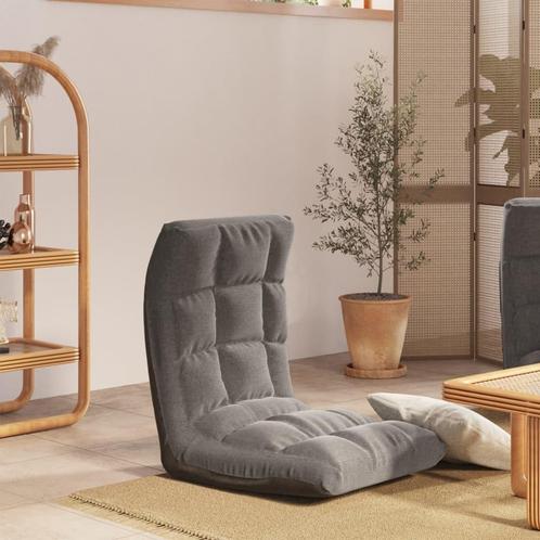vidaXL Vloerstoel inklapbaar stof lichtgrijs, Huis en Inrichting, Stoelen, Nieuw, Verzenden
