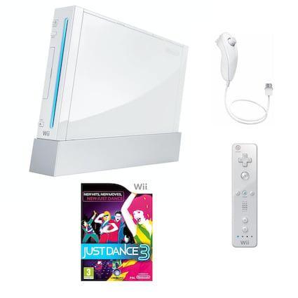 Nintendo Wii Wit + Controller (Just Dance 3 Bundel), Games en Spelcomputers, Spelcomputers | Nintendo Wii, Zo goed als nieuw, Ophalen of Verzenden