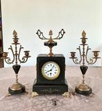 Pendule (3) - Brons, Glas, Marmer, Messing - 1920-1930 -, Antiek en Kunst, Antiek | Klokken