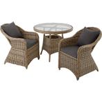 tectake Wicker zitgroep Zürich 2+1 met aluminium frame - nat, Tuin en Terras, Tuinsets en Loungesets, Verzenden, Nieuw