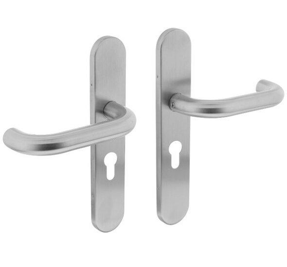 Deurkruk Rond op verdekt schild ovaal PC72 mm RVS, Doe-het-zelf en Bouw, Hang- en Sluitwerk, Ophalen of Verzenden