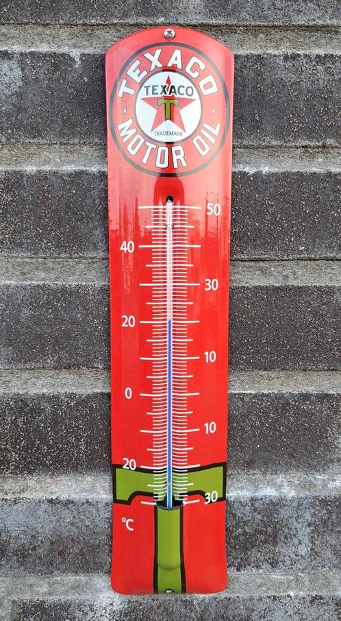 Emaille thermometer Texaco motor oil, Verzamelen, Merken en Reclamevoorwerpen, Verzenden