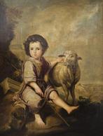 Scuola italiana (XIX) - Il buon pastore (da Murillo), Antiquités & Art, Art | Peinture | Classique