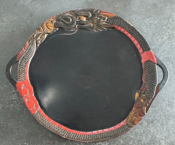 Handgesneden dienblad met Draak - Hout - Japan - Edo Periode, Antiek en Kunst, Antiek | Overige Antiek
