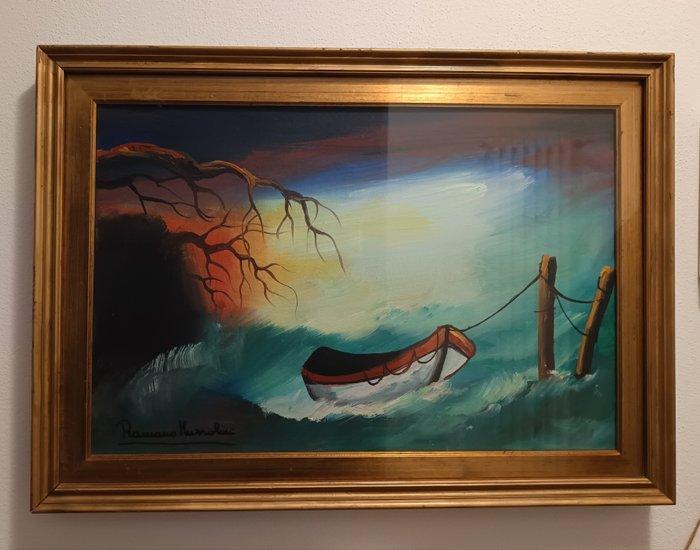 Romano Mussolini (1927-2006) - Barca, Antiek en Kunst, Kunst | Schilderijen | Klassiek