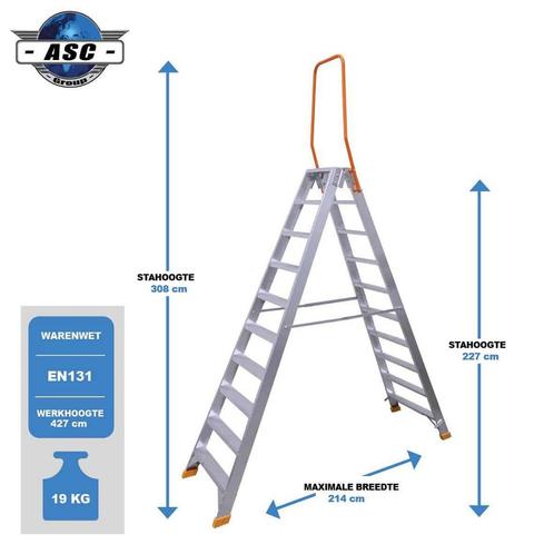 VGS Dubbele trap, Doe-het-zelf en Bouw, Ladders en Trappen, Trap, Nieuw, Verzenden