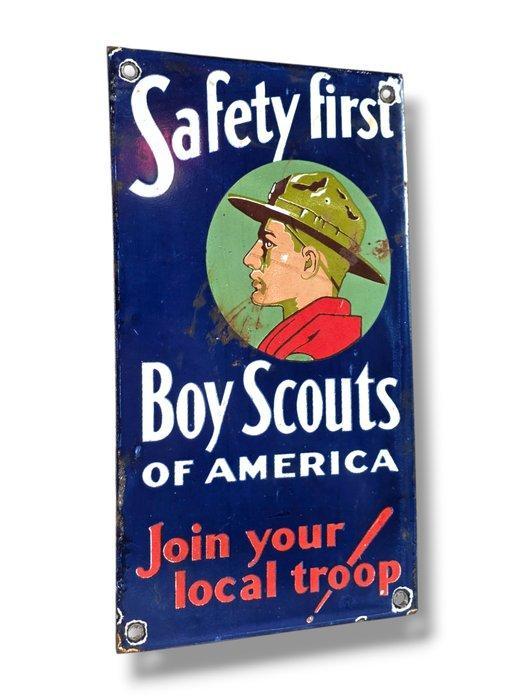 Boy Scouts of America - Plaque émaillée - Émail, Antiek en Kunst, Antiek | Wandborden en Tegels