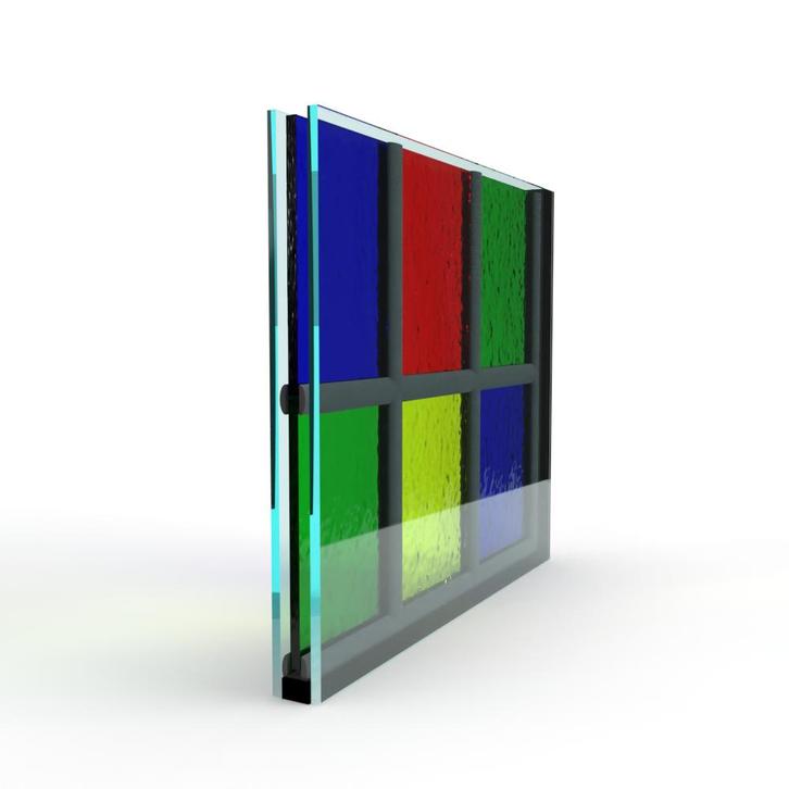 Dubbel glas - glas in lood blank, Doe-het-zelf en Bouw, Glas en Ramen, Nieuw, Verzenden