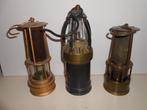 lampes de mineur (3) - Cuivre, Fer (fonte/fer forgé), Verre, Antiek en Kunst, Curiosa en Brocante