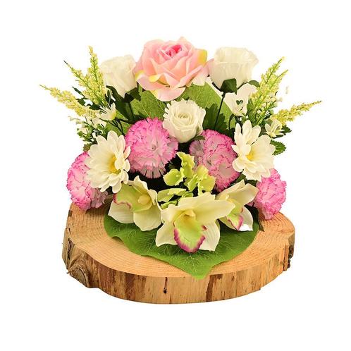 Kunstbloemstuk roos rozenbot margriet orchidee, Huis en Inrichting, Woonaccessoires | Droogbloemen, Nieuw, Ophalen