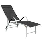 vidaXL Ligbed textileen en aluminium zwart, Tuin en Terras, Ligbedden, Verzenden, Nieuw
