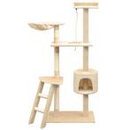 vidaXL Kattenkrabpaal met sisal krabpalen 150 cm beige, Verzenden, Nieuw