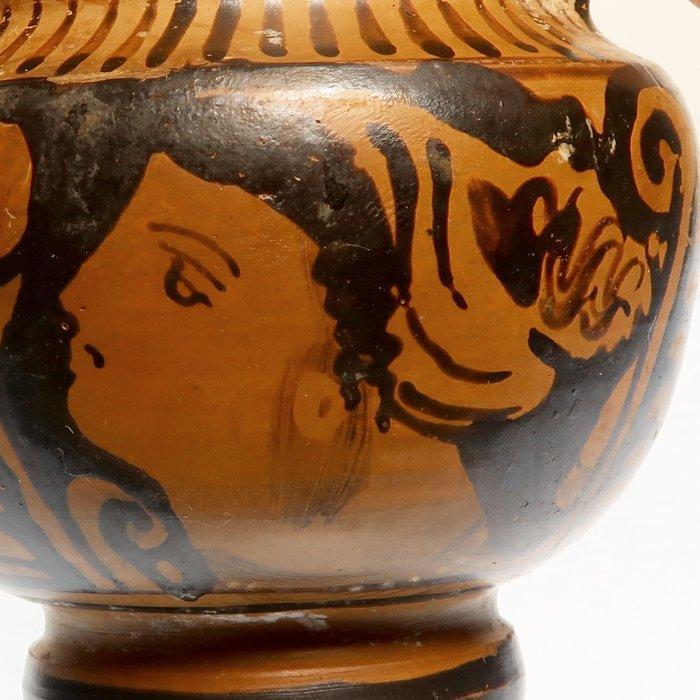 Oudgrieks, Apulisch Terracotta Rode figuur met deksel pyxis, Antiek en Kunst, Antiek | Overige Antiek