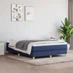 vidaXL Boxspring bed stof blauw 140x200 cm, Huis en Inrichting, Slaapkamer | Bedden, Verzenden, Nieuw