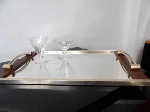 Dienblad - Hout/Aluminium, Antiek en Kunst, Kunst | Designobjecten
