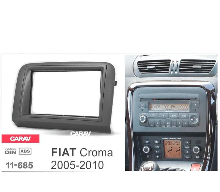Facade Autoradio 2-Din Gris Pour Fiat Croma, Auto diversen, Autoradio's, Verzenden