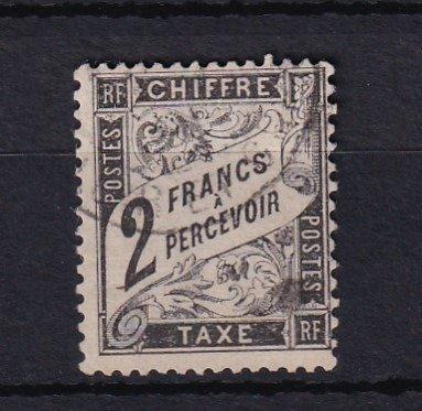 Frankrijk 1882 - Gesigneerd Brun, zeldzame Tax 2Frs zwart -, Postzegels en Munten, Postzegels | Europa | Frankrijk