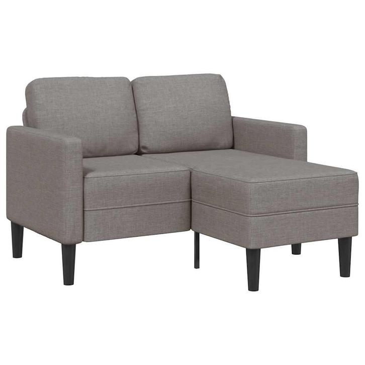 vidaXL 2-zitsbank met ligstoel L-vormig taupe 125 cm stof, Huis en Inrichting, Zetels | Zetels, Nieuw, Verzenden