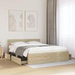 vidaXL Bedframe met hoofdbord sonoma eikenkleurig 160x200 cm, Huis en Inrichting, Slaapkamer | Bedden, Verzenden, Nieuw