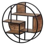 Wandrek Mangohout Bowi Rond 80 cm, Huis en Inrichting, Woonaccessoires | Wandplanken en Boekenplanken, Verzenden, Nieuw