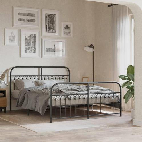 vidaXL Cadre de lit métal sans matelas avec pied de lit, Maison & Meubles, Chambre à coucher | Lits, Neuf, Envoi