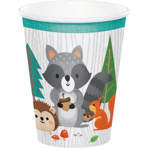 Bosdieren Bekers 256ml 8st, Hobby en Vrije tijd, Feestartikelen, Nieuw, Verzenden