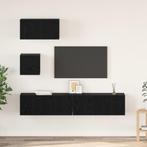 vidaXL Tv-meubelset 4 pcs Zwart eiken 80 x 30 x 30 cm, Huis en Inrichting, Kasten |Televisiemeubels, Verzenden, Nieuw