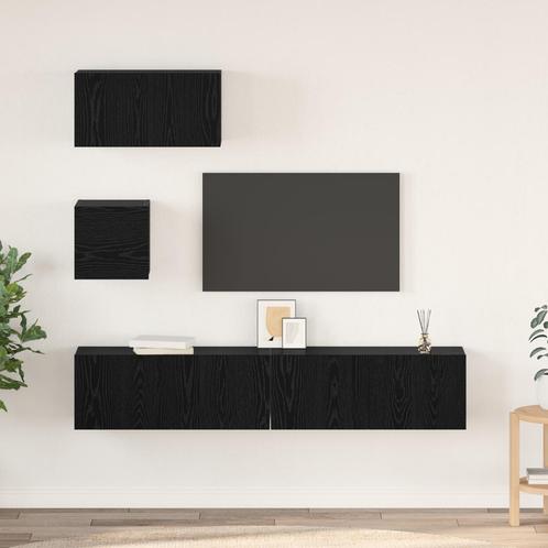 vidaXL Tv-meubelset 4 pcs Zwart eiken 80 x 30 x 30 cm, Huis en Inrichting, Kasten |Televisiemeubels, Nieuw, Verzenden