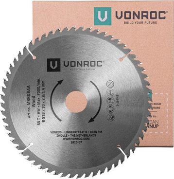 VONROC Zaagblad – Ø216MM – 60 tanden – voor hout – geschikt beschikbaar voor biedingen
