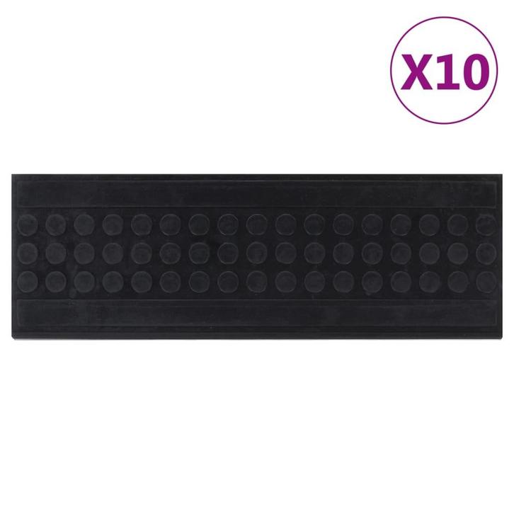vidaXL Trapmatten 10 st 25x75 cm rubber, Doe-het-zelf en Bouw, Ladders en Trappen, Nieuw, Verzenden