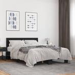 vidaXL Bedframe bewerkt hout metaal zwart 120x200 cm, Verzenden, Nieuw