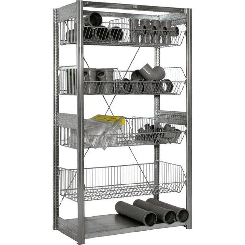 Bito draadmand stelling H250xB100xD50 6 manden licht, Zakelijke goederen, Kantoor en Winkelinrichting | Magazijn, Stelling en Opslag
