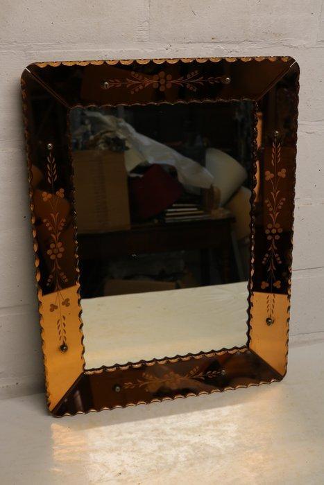 Miroir - Bois, Verre - Miroir Art-Nouveau, Antiek en Kunst, Curiosa en Brocante