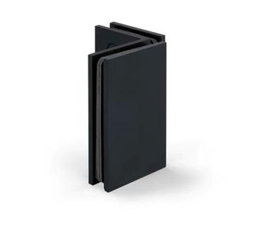 Glasklem Porto select 90° glas/glas - Zwart mat, Verzenden