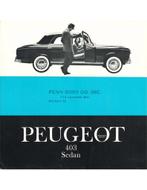 1960 PEUGEOT 403 SEDAN BROCHURE ENGELS (USA), Ophalen of Verzenden, Nieuw