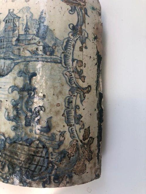 Antiek Tegel - Barokke versiering met watermolen - Antiek -, Antiek en Kunst, Antiek | Glaswerk en Kristal