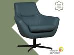 Leren draaifauteuil Wing - Toledo Whale (blauw/grijs), Huis en Inrichting, Nieuw, Ophalen of Verzenden, 75 tot 100 cm, Industrieel, Modern
