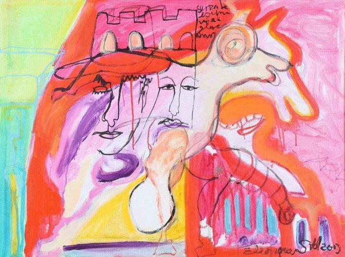 Eleonora Stol (1946-2022) - Kasteel van dromen, Antiek en Kunst, Kunst | Schilderijen | Modern